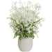 49"Hx42"W Gypsophila Baby's Breath Silk Flower Arrangement w/Terra Cotta Planter -White/Green - WF0836-WH/GR