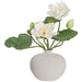 24"Hx20"W Lotus Silk Flower Arrangement w/Terra Cotta Vase -White/Green - WF0839-WH/GR