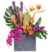33"Hx30"W Mixed Tropical Silk Flower Arrangement w/Cement Planter -Mixed Colors - WF0840-MX