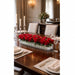 7.5"Hx28"W Rose Silk Flower Arrangement w/Ribbed Glass Vase -Red - WF0846-RE