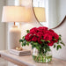 19"Hx23"W Rose Silk Flower Arrangement w/Glass Vase -Red - WF0847-RE