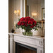 19"Hx23"W Rose Silk Flower Arrangement w/Glass Vase -Red - WF0847-RE