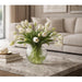 18"Hx20"W Tulip Silk Flower Arrangement w/Glass Vase -Cream/Green - WF0848-CR