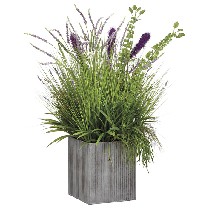 irish plant pots Willow Grass, Lavender & Bells Of Ireland Silk Flower Arrangement — Silks Are Forever