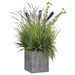 48"Hx39"W Willow Grass, Lavender & Bells Of Ireland Silk Flower Arrangement w/Tin Planter -Green/Purple - WF1728-GR/PU