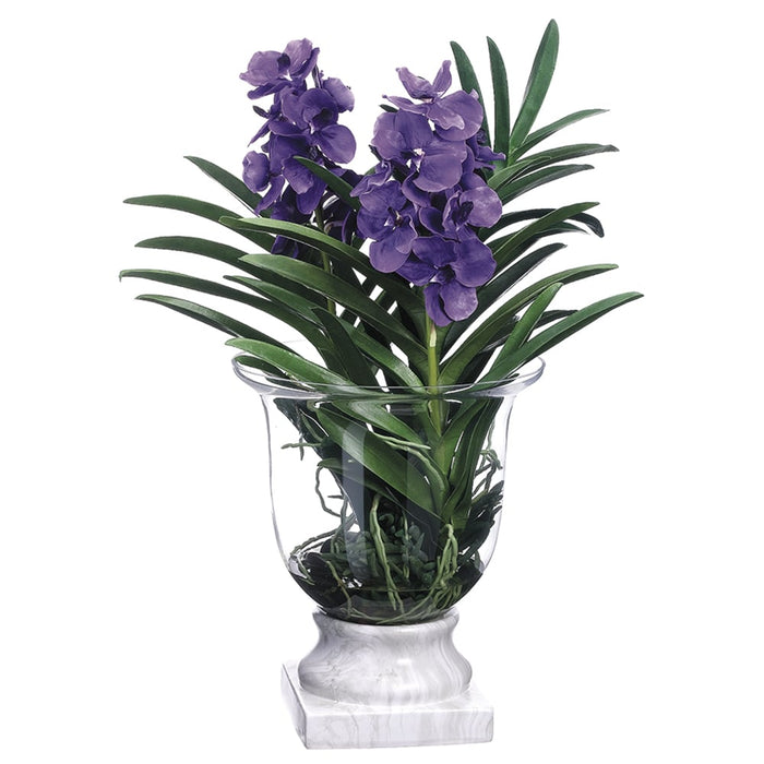 29"Hx22"W Vanda Orchid & Finger Succulent Silk Flower Arrangement -Purple/Lavender - WF1734-PU/LV