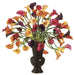 30"Hx34"W Calla Lily Silk Flower Arrangement -Eggplant/Orange - WF3172-EP/OR