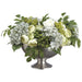 14"Hx22"W Hydrangea, Ranunculus & Rose Silk Flower Arrangement -Blue/Gray - WF9009-BL/GY