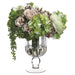 10"Hx10"W Hydrangea & Rose Silk Flower Arrangement -Green/Pink - WF9124-GR/PK