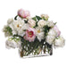 16"Hx22"W Peony & Rose Silk Flower Arrangement -Pink/White - WF9143-PK/WH