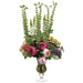 43"Hx26"W Rose, Peony & Bells Of Ireland Silk Flower Arrangement -Green/Fuchsia - WF9164-GR/FU