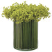12"Hx13.5"W Artificial Baby's Breath Flower Arrangement w/Glass Vase -Green - WF9211-GR