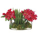 10.5"Hx19"W Mixed Silk Vanda Orchid Flower & Succulent Arrangement w/Glass Vase -Beauty/Green - WF9220-BT/GR