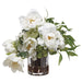 14"Hx16"W Peony & Ranunculus Silk Flower Arrangement -White/Green - WF9250-WH/GR