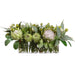 13"Hx23"W Artificial Protea, Eucalyptus & Rosemary Flower Arrangement w/Glass Vase -Green - WF9283-GR