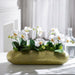 14.5"Hx22.5"W Phalaenopsis Orchid Silk Flower Arrangement w/Aluminum Vase -White/Green - WF9286-WH/GR