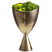 15.5"Hx8"W Sedum, Skimmia & Pompon Silk Flower Arrangement w/Footed Metal Vase -Green - WF9287-GR
