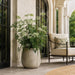 46"Hx40"W Artificial Queen Anne's Lace Flower & Hanging Willow Arrangement w/Cement Pot -Green/White - WF9327-GR/WH