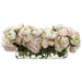 10"Hx23"W Silk Peony, Ranunculus & Rose Flower Arrangement w/Glass Vase -White/Pink - WF9392-WH/PK