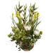 42"Hx30"W Artificial Heliconia & Protea Flower Arrangement w/Planter -Green/Cream - WF9406-GR/CR