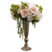 21"Hx15"W Silk Peony & Ranunculus Flower Arrangement w/Vase -White/Pink - WF9409-WH/PK