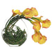 14"Hx18"W Calla Lily & Grass Silk Flower Arrangement w/Glass Vase -Yellow/Green - WF9543-YE/GR