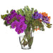 19"Hx21"W Mixed Tropical Silk Flower Arrangement w/Glass Vase -Purple/Orange - WF9580-MX
