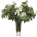 28.5" Silk Lilac & Ranunculus Flower Arrangement w/Glass Vase -Cream/Green - WF9853-CR/GR