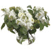 15" Silk Lilac & Ranunculus Flower Arrangement w/Glass Vase -Cream/Green - WF9854-CR/GR