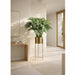 5'1" Artificial Selloum Philodendron Tropical Plant w/Brass Planter & Stand -Green - WP0669-GR