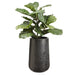 4'3" Silk Fiddle Leaf Fig Tree w/Textured Planter -Green - WP0670-GR