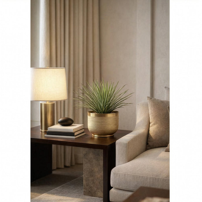 15"Hx16"W Artificial Whipple Yucca Plant w/Textured Planter -Green/Gray - WP0692-GR/GY
