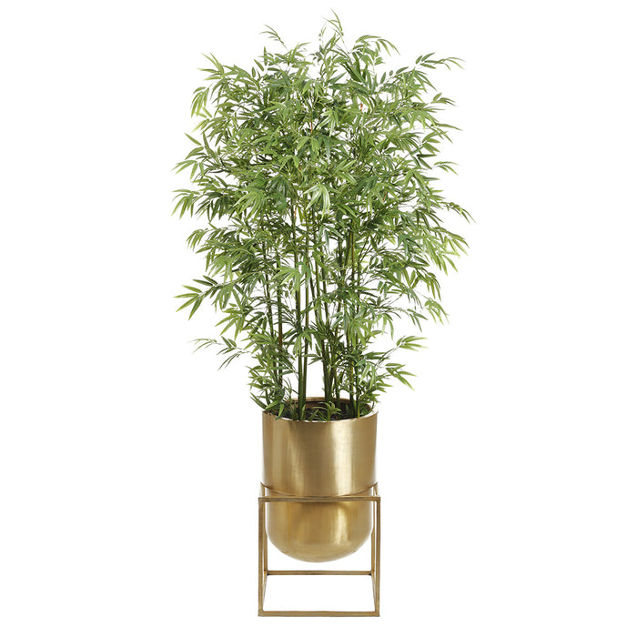 6'8"Hx43"W Bamboo Silk Tree w/Planter & Stand -Green - WP0704-GR
