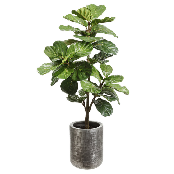 4'10" Silk Fiddle Leaf Fig Tree w/Planter -Green - WP0707-GR
