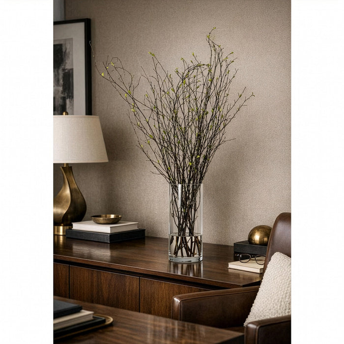 40"Hx21"W Mini Leaves Artificial Arrangement w/Glass Vase -Green - WP0732-GR