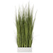 7'2"Hx30"W Wild Grass Wall Divider Artificial Plant w/White Fiberglass Planter -Light Green - WP0736-GR/LT