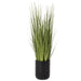 5'4"Hx15"W Wild Grass Artificial Plant w/Black Cement Planter -Light Green - WP0737-GR/LT