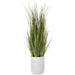 5'4"Hx15"W Wild Grass Artificial Plant w/White Cement Planter -Light Green - WP0738-GR/LT