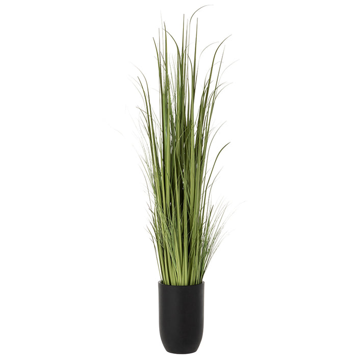 7'2"Hx14"W Wild Grass Artificial Plant w/Black Cement Planter -Light Green - WP0739-GR/LT