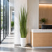 7'2"Hx14"W Wild Grass Artificial Plant w/White Cement Planter -Light Green - WP0740-GR/LT