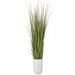 7'2"Hx14"W Wild Grass Artificial Plant w/White Cement Planter -Light Green - WP0740-GR/LT