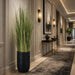 7'1"Hx17"W Wild Grass Artificial Plant w/Black Cement Planter -Light Green - WP0741-GR/LT