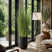 7'1"Hx17"W Wild Grass Artificial Plant w/Black Cement Planter -Light Green - WP0741-GR/LT