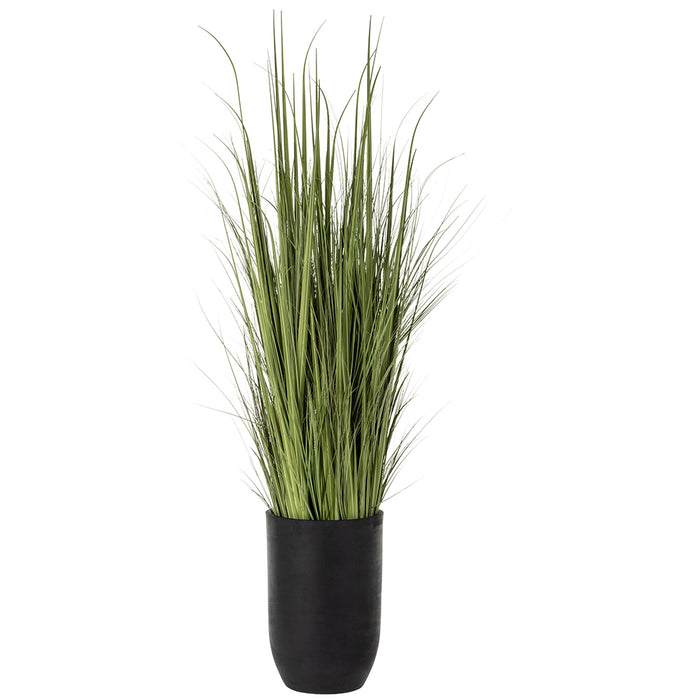 7'1"Hx17"W Wild Grass Artificial Plant w/Black Cement Planter -Light Green - WP0741-GR/LT