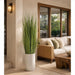 7'1"Hx17"W Wild Grass Artificial Plant w/White Cement Planter -Light Green - WP0742-GR/LT