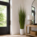 7'1"Hx17"W Wild Grass Artificial Plant w/White Cement Planter -Light Green - WP0742-GR/LT