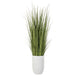 7'1"Hx17"W Wild Grass Artificial Plant w/White Cement Planter -Light Green - WP0742-GR/LT