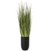 8'Hx20"W Wild Grass Artificial Plant w/Black Cement Planter -Light Green - WP0743-GR/LT