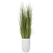 8'Hx20"W Wild Grass Artificial Plant w/White Cement Planter -Light Green - WP0744-GR/LT