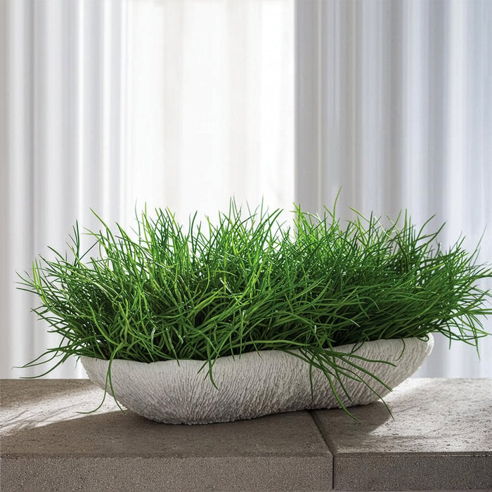 10"Hx26"W Soft-Touch Grass Artificial Plant w/Low Coral Vase -Green - WP0745-GR